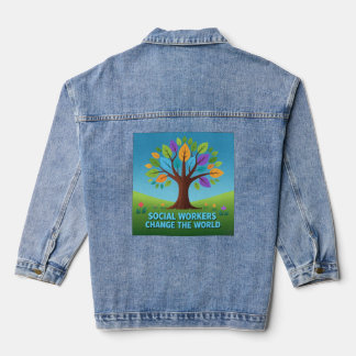 Empowering Social Workers Denim Jacket: Change the Jacket