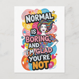 Empowering Woman Pop Art Bold Quote Design Postcard