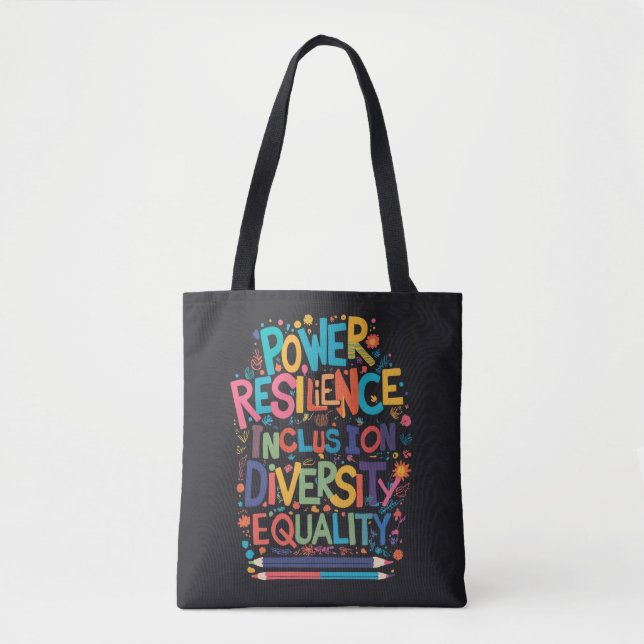 Empowerment and Diversity Inspirational Tote Bag (Front)