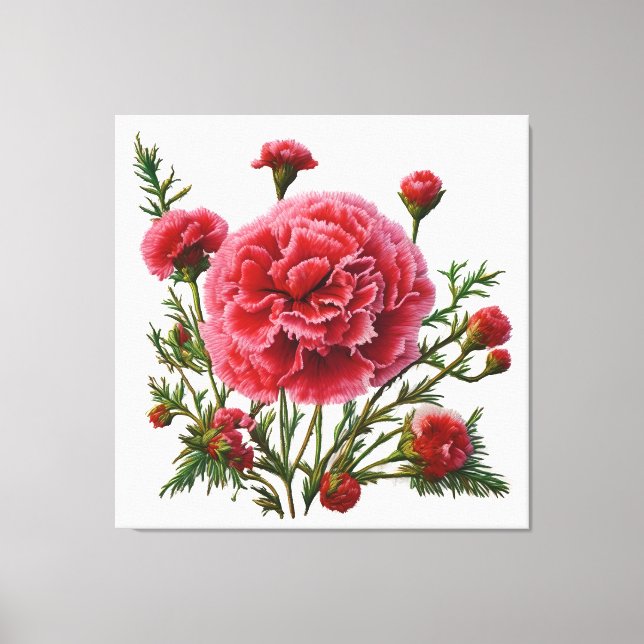 Empowerment Through Carnation Energy Canvas Print (Front)