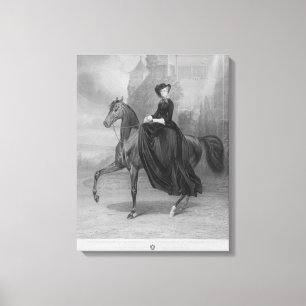 Empress Elisabeth of Austria on horse Canvas Print