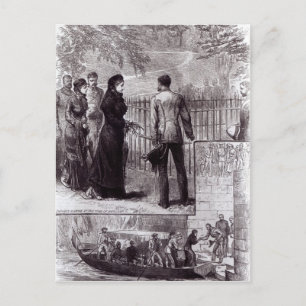 Empress Eugenie visiting the tomb of Napoleon I Postcard