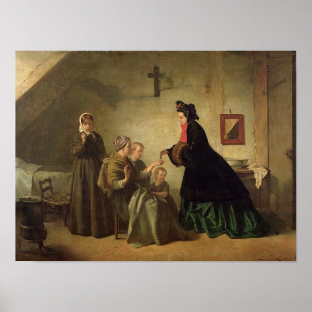 Empress Eugenie  Visiting the Unfortunate, 1864 Poster (Front)