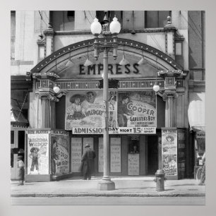 Empress Movie Theatre, 1939. Vintage Photo Poster