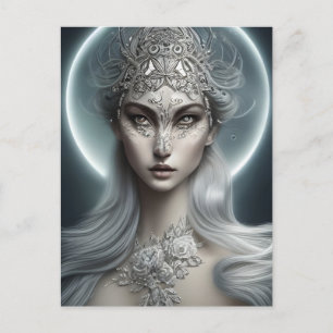Empress of the Moon Beautiful Woman Digital Art Postcard