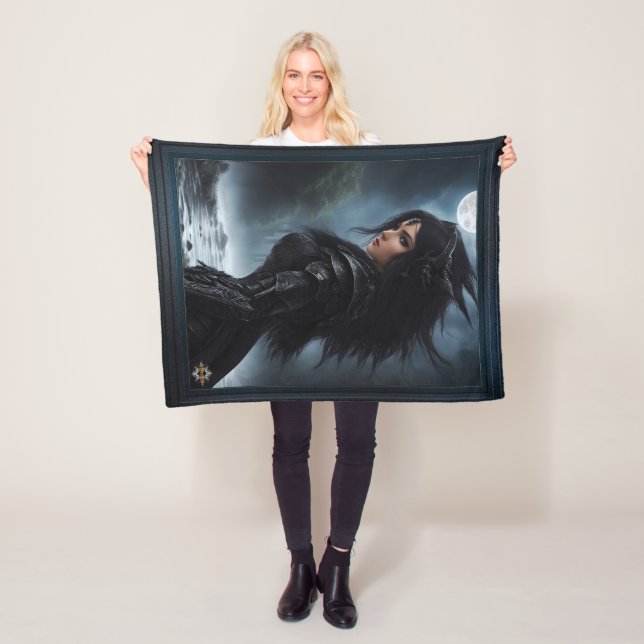 Empress Vampire Hunter AI Concept Art by Xzendor7 Fleece Blanket (In Situ)