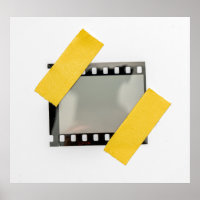 Empty 35mm film frame, yellow strips.