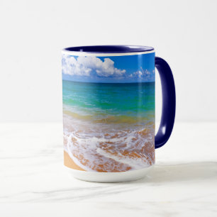 Empty Beach And Blue Waters Mug