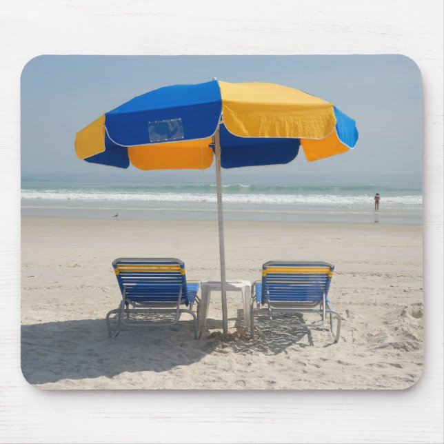 empty beach chairs mouse pad (Front)