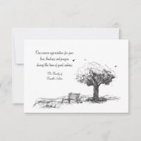 Empty Bench Sympathy Thank You Card