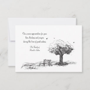 Empty Bench Sympathy Thank You Card