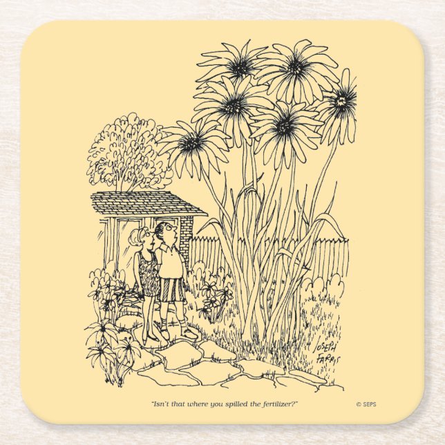 Empty Bird Feeder Square Paper Coaster (Front)