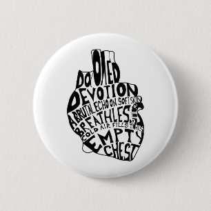 empty chest : anatomical heart 6 cm round badge
