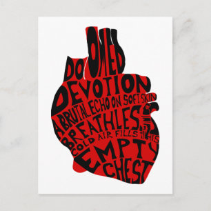 empty chest : anatomical heart postcard