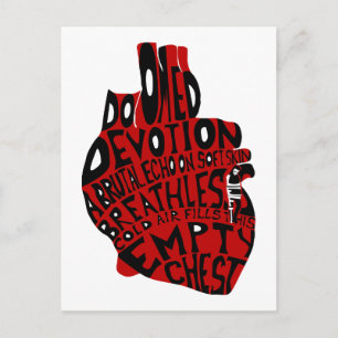 empty chest : anatomical heart postcard