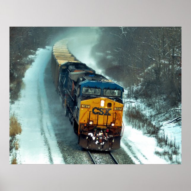 Empty Coal Train in Snow Poster (Front)