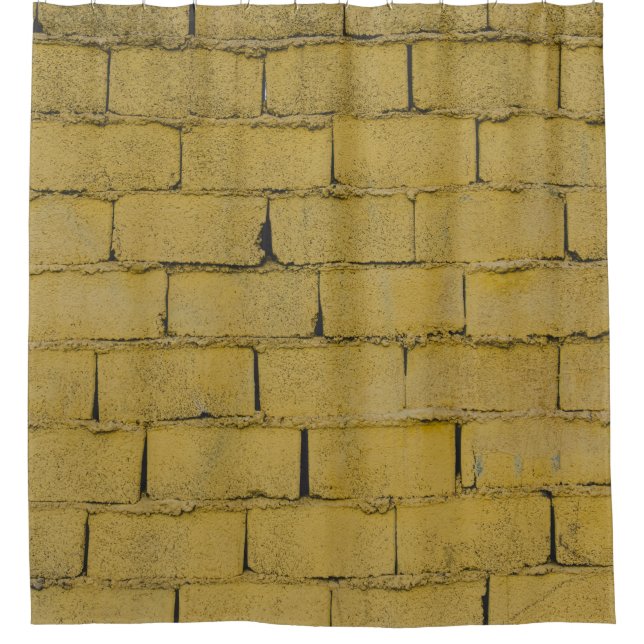 Empty concrete brick wall shower curtain (Front)