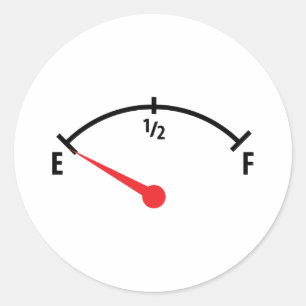 empty fuel tank indicator gauge car classic round sticker