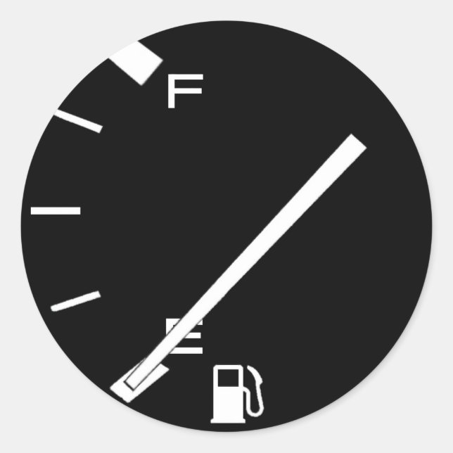 Empty Gas Tank Classic Round Sticker (Front)
