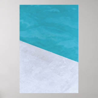 Empty grey floor beside pool poster