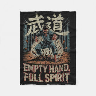Empty Hand Full Spirit Karate Martial Strength Des Fleece Blanket