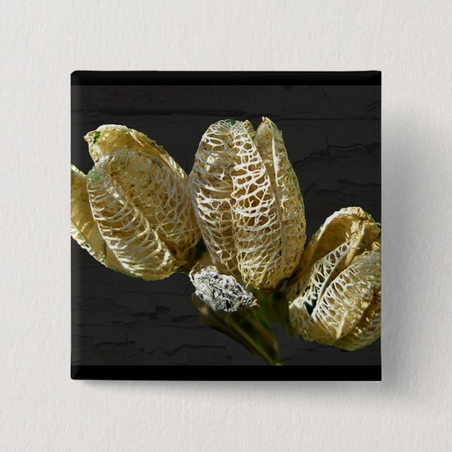Empty Lily Seed Pods Coordinating Items 15 Cm Square Badge (Front)