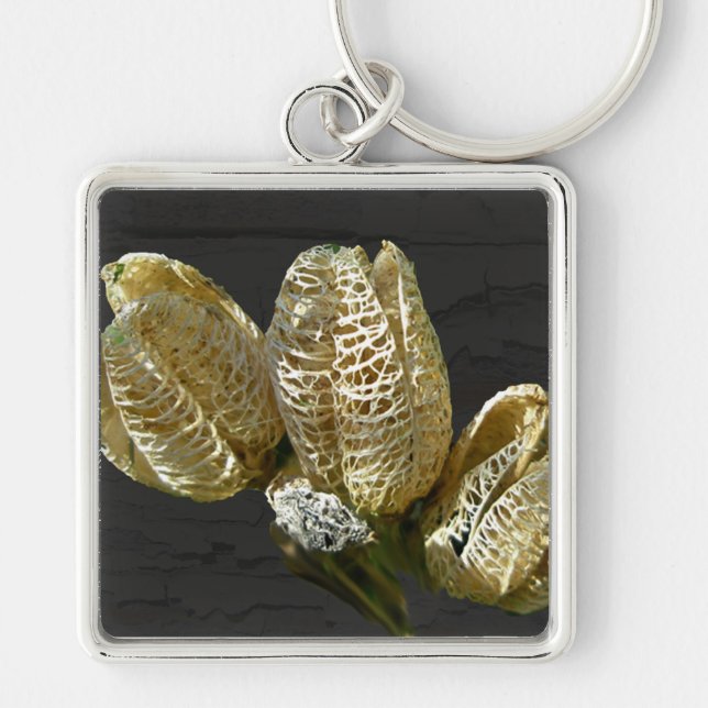 Empty Lily Seed Pods Coordinating Items Key Ring (Front)