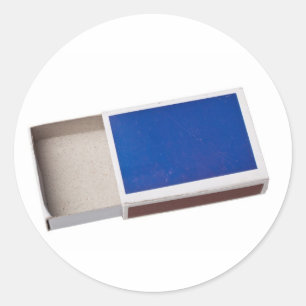 Empty matchbox classic round sticker