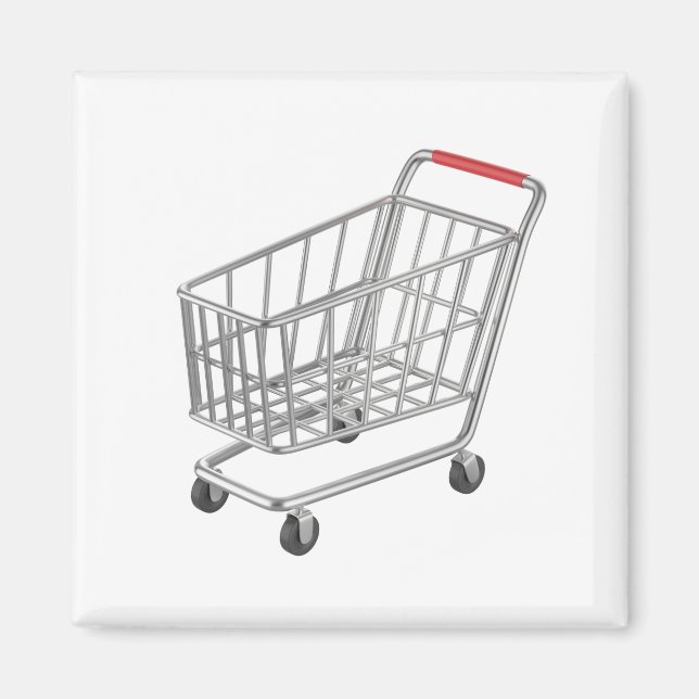 Empty metal shopping cart magnet (Front)