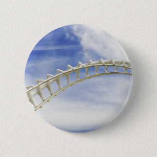 Empty roller coaster tracks 6 cm round badge