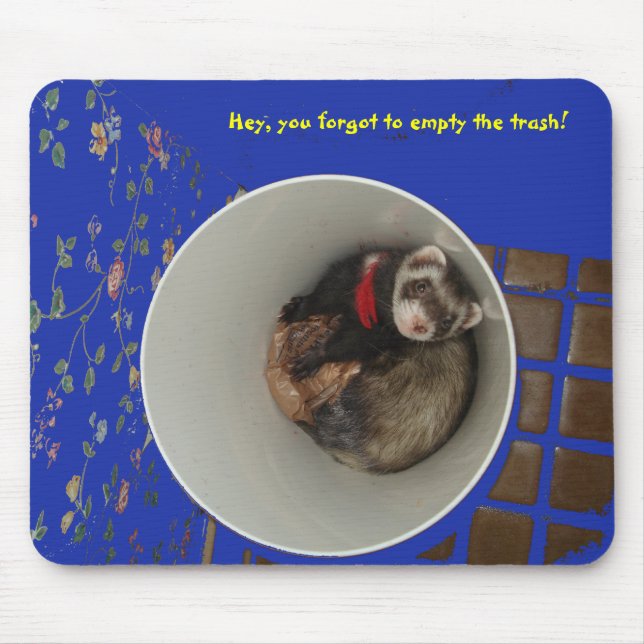 Empty The Trash Mouse Pad Blue (Front)