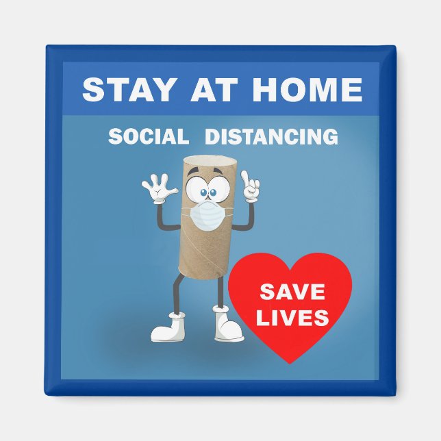 Empty Toilet Paper Roll with Safety First Message Magnet (Front)