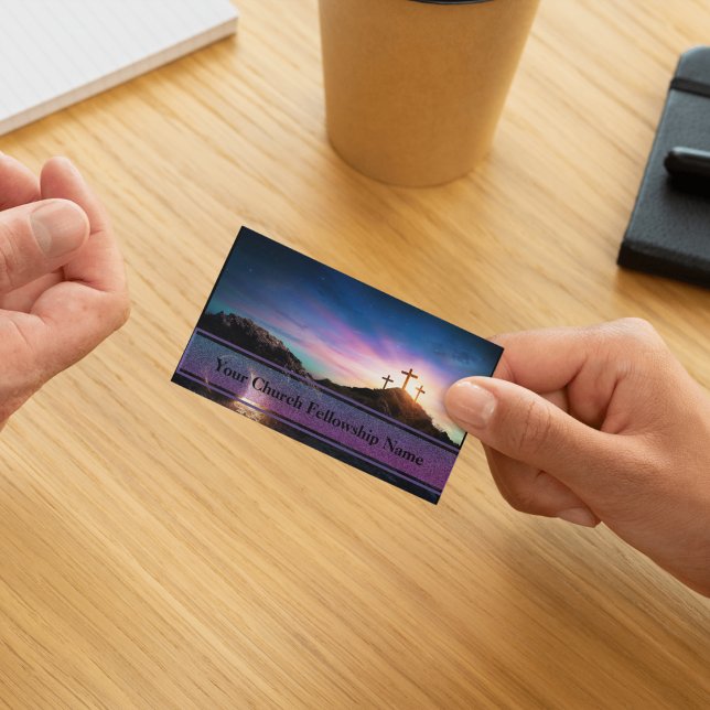 Empty Tomb Three Crosses Sunset Church Pastor Business Card (Creator Uploaded)