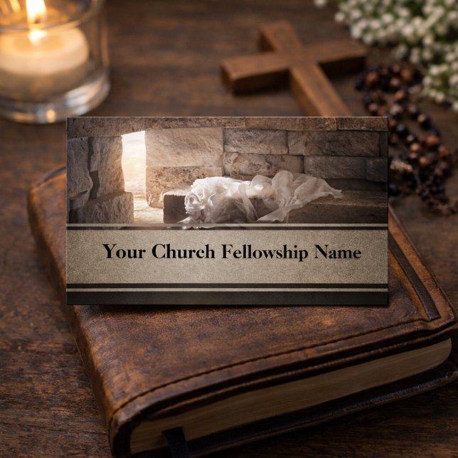 Empty Tomb White Light Sunrise Church Pastor Business Card (Creator Uploaded)