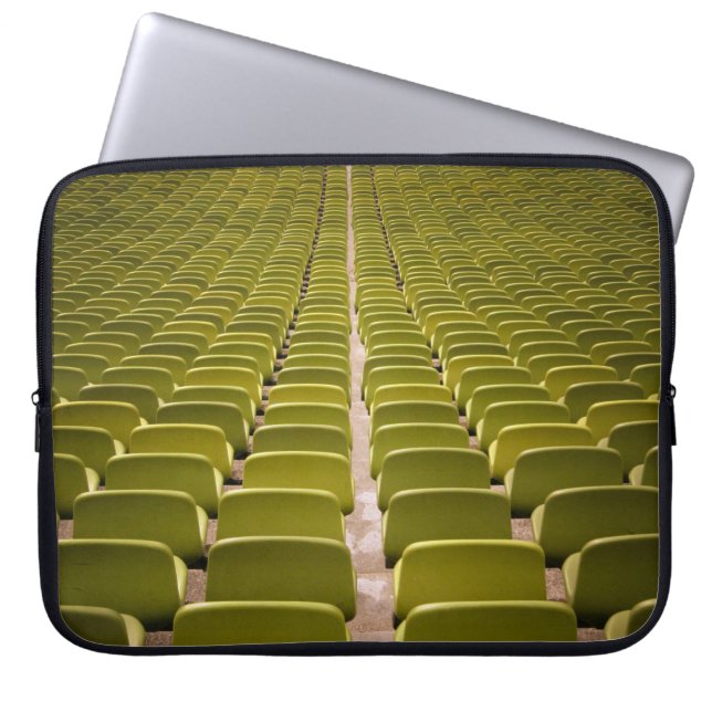 Empty yellow chair lot laptop sleeve (Front)