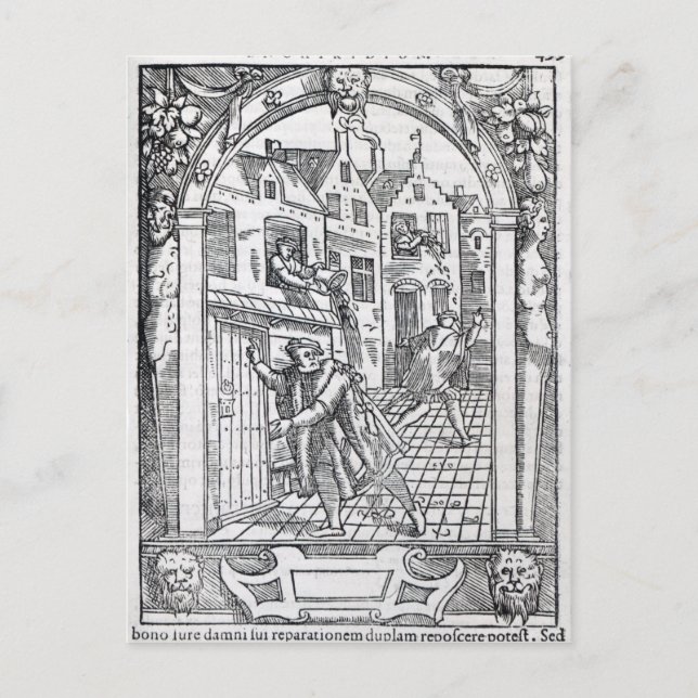Emptying the Chamber Pots Postcard (Front)