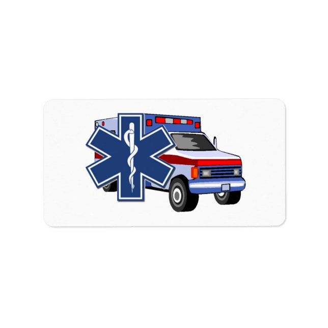 EMS Ambulance EMT Paramedic Label (Front)