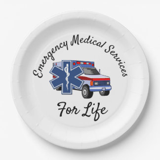 EMS Ambulance For Life Paper Plate