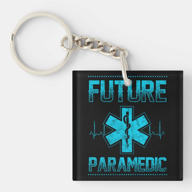 EMS Emergency Future Paramedic Student Ambulance Key Ring (Front)