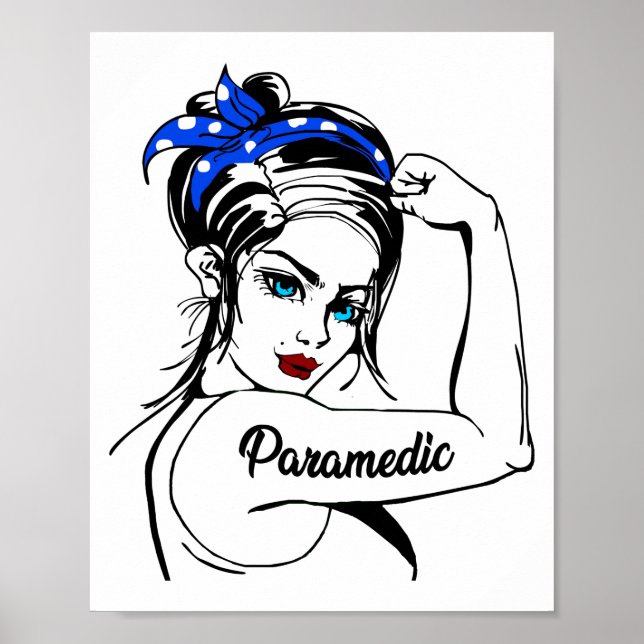 EMS Emergency Paramedic Rosie The Riveter Poster (Front)
