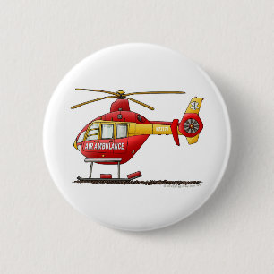 EMS EMT Rescue Medical Helicopter Ambulance 6 Cm Round Badge