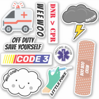 EMS Humour, Paramedic Jokes Sticker Pack 