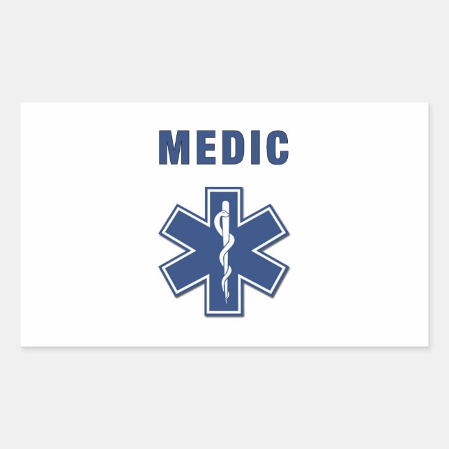 EMS ParaMedic Star of Life Rectangular Sticker (Front)