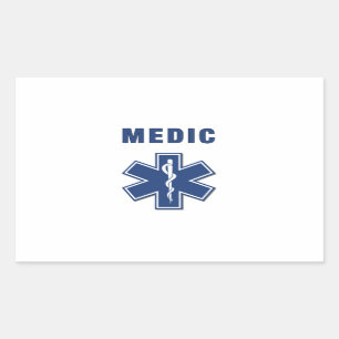 EMS ParaMedic Star of Life Rectangular Sticker