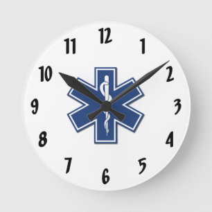 EMS Star of Life Round Clock