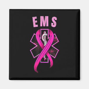 EMS Symbol For A Cure Breast Cancer Awareness Pink Magnet