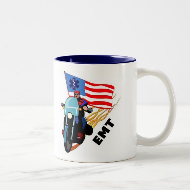EMT Biker Two-Tone Coffee Mug (Right)