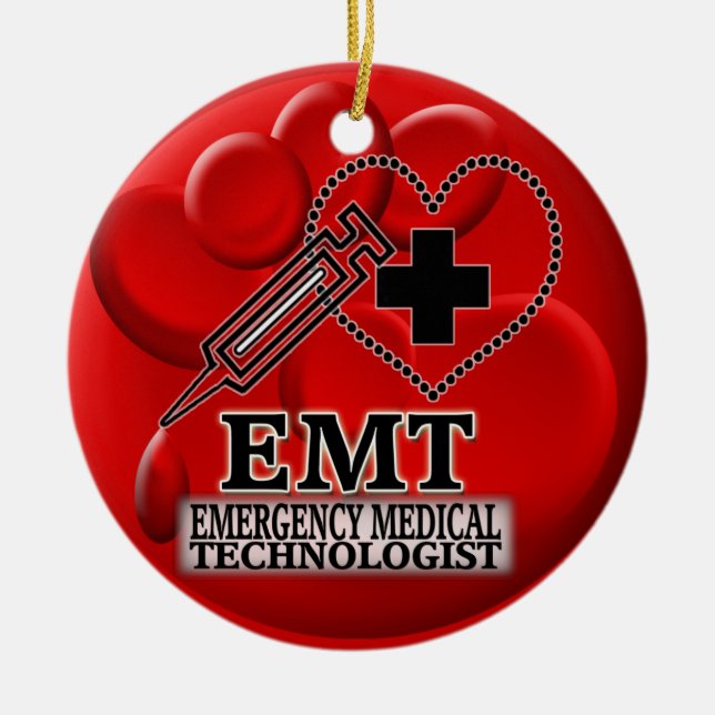 EMT BLOOD ORNAMENT - EMERGENCY MEDICAL TECH (Front)