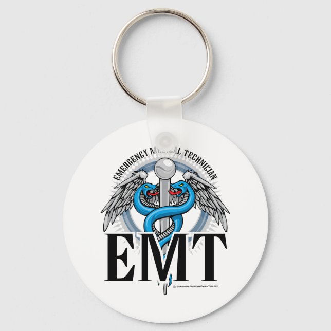 EMT Caduceus Blue Key Ring (Front)