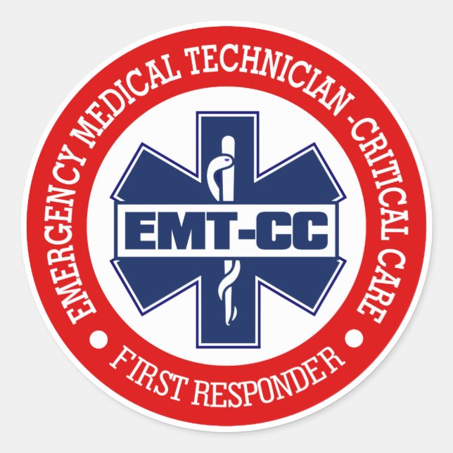 EMT-CC (Emergency Medical Tech -Critical Care) Classic Round Sticker (Front)